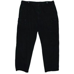 Boulder Creek Cargo Pants Mens 44 x31.5" Black Cotton side elastic comfort waist